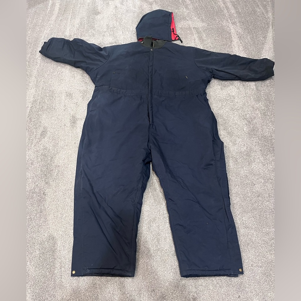 Men's Navy Insulated Coveralls Work Suit - Size 5XL - Picture 13 of 16